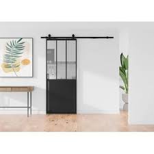 deur met glas zwart