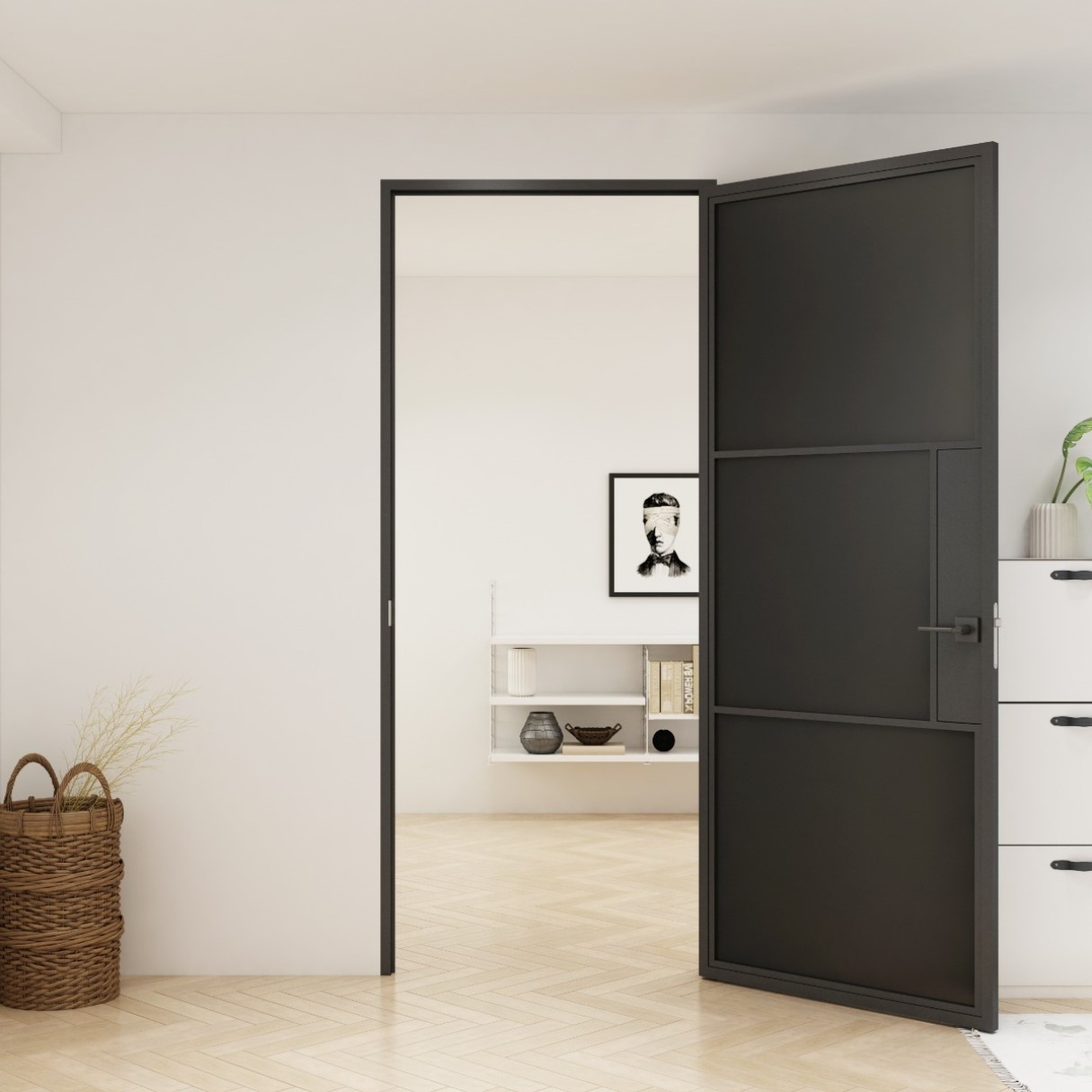 binnendeur met glas en kozijn