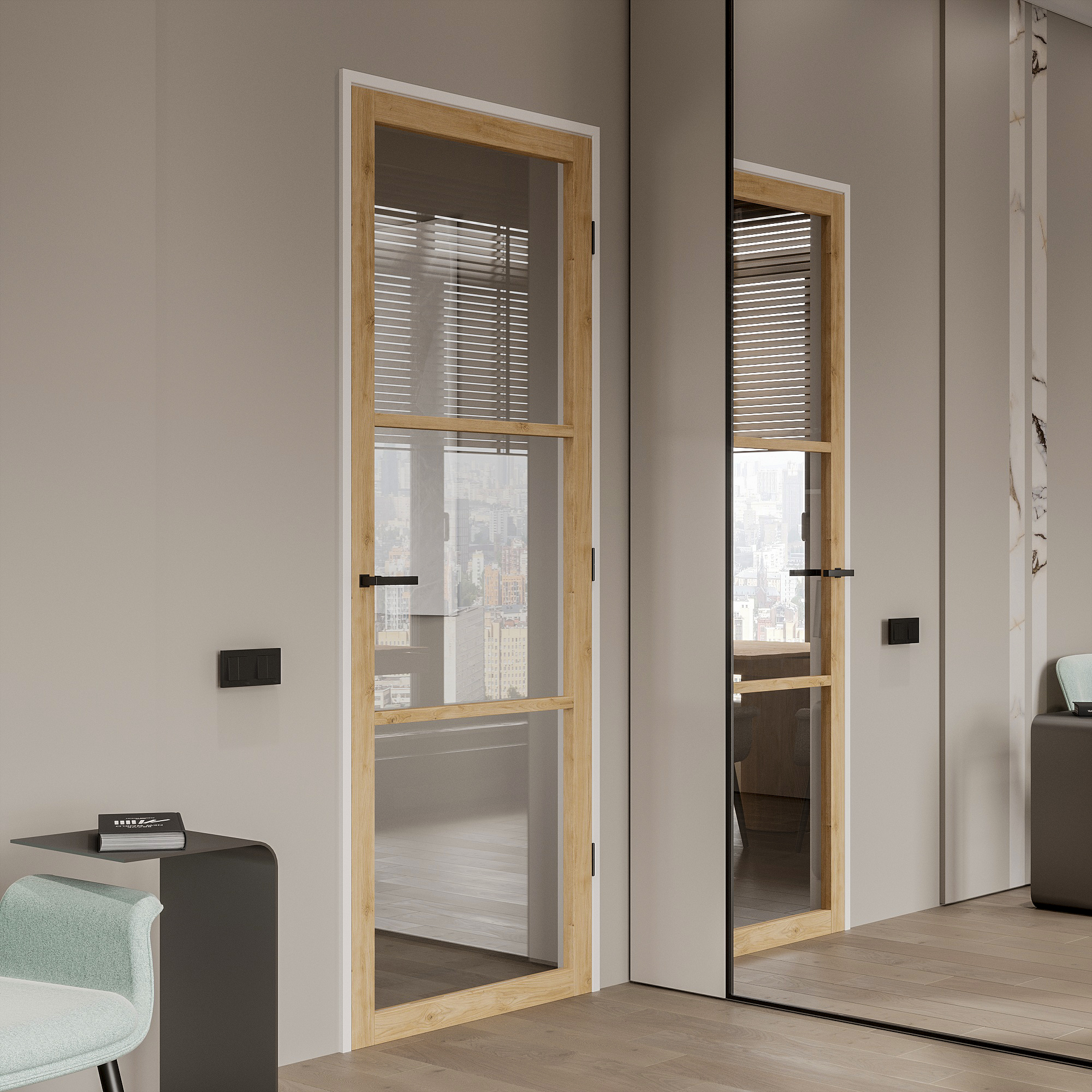 stalen deur zonder kozijn